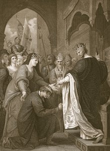 La sottomissione di P. John a Riccardo I, inciso da J. Stow, illustrazione dalla 